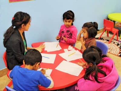 children doing homework